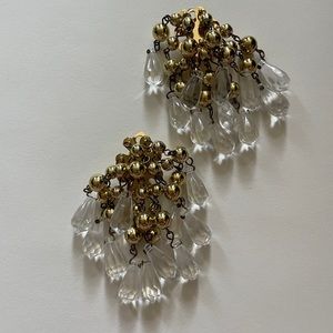 80s/90s Gold and Crystal Earrings